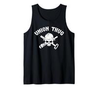 Mens Skull Skilled Labor Day Construction Worker Union Thug Camiseta sin Mangas