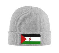 Men's Skullies Beanies Gorra De Sáhara Occidental Bandera Nacional Invierno Caliente para Mujer Gorro Tejido A Punto Calavera para Hombre Correr Trabajo Invierno