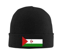 Men's Skullies Beanies Gorra De Sáhara Occidental Bandera Nacional Invierno Caliente para Mujer Gorro Tejido A Punto Calavera para Hombre Correr Trabajo Invierno