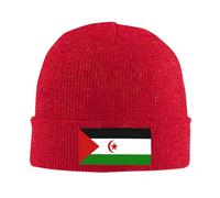 Men's Skullies Beanies Gorra De Sáhara Occidental Bandera Nacional Invierno Caliente para Mujer Gorro Tejido A Punto Calavera para Hombre Correr Trabajo Invierno