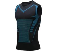 Mens Sleeveless Compression Shirt Slimming Body Shaper Crewneck Workout Tank Tops Tummy Control Undershirts Sport Gym Vest (Black,XL)
