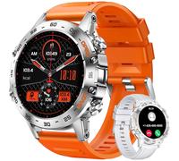 Men's Smartwatch with Bluetooth Calls, 1.39" HD Touch, Water-Resistant 5 ATM, Heart Rate & Blood Pressure (Orange)