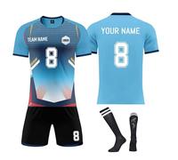 Men's Soccer Jersey Set Quick-Dry Fabric, Gradient Design, Includes Shorts & Socks, for Training & Matches