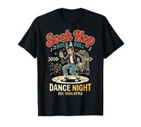 Mens Sock Hop Costume 1950s Rock and Roll Party Outfit Camiseta
