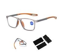 Men's Sports Ultra-Light Anti-Blue Light Presbyopic Glasses, Cycling Dual Focus Reading Glasses Portable Ultra-Light Readers. (2 x, Red)