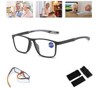 Men's Sports Ultra-Light Anti-Blue Light Presbyopic Glasses,Portable Progressive Far and Near Dual-Use Dual Focus Reading Glasses,Alleviate Eyestrain. (+1.00, Black)