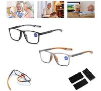 Men's Sports Ultra-Light Anti-Blue Light Presbyopic Glasses,Portable Progressive Far and Near Dual-Use Dual Focus Reading Glasses,Alleviate Eyestrain. (+2.00, Black+Orange)