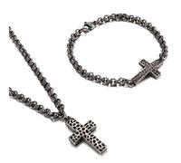 Men's Stainless Steel Cross Cuff Bracelet