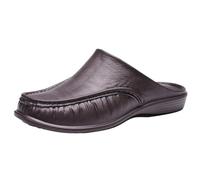 Men's Summer Indoor And Outdoor Wear Home Men's Fashion Soft Bottom Half Slippers Border Large Size Lightweight Baotou Slippers Herren Hausschuhe 43 gefüttert, marrón, 46 EU
