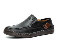 Men's Supportive Slip On Dress Shoes Comfort Fit Orthopedic Style Design For Business Formal Wear(Schwarz,39 EU)
