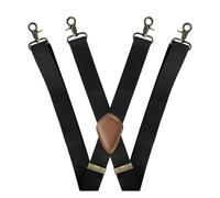 Mens Suspenders for Seniors - Four-Clip Straps | Heavy Duty Elastic Pants Suspenders with Clips | Adjustable Jeans Braces Clothing Accessories for Construction Work Wedding Work Hiking