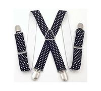 Men's Suspenders Wide Ultra Resistant Elastic & 4 Extra Strong Clips in X - Adjustable Size Up to 65cm