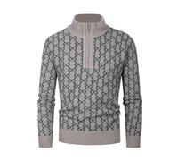Men's Sweater Men Casual Fashion All-Match Long Sleeve Sweater Men Regular Fit Soft Comfortable Knitted Tops Men Outdoor Warm Knit Sweater F-Beige White XL