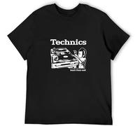 Men's T-Shirt Feel Soft Technics Turntables Kid Teach Them Well tee Soft and Light Black M