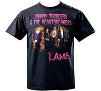 Mens T Shirt Johnny Thunders & The Heartbreakers Punk Rock USA L.A.M.F. Black S