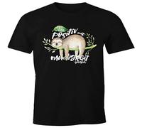 Mens T-Shirt Lazy Animal I Was Positive Effect On Tiredness Tested Sloth Crew Neck Unisex Short Sleeve T-Shirt L