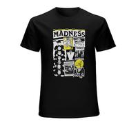 Mens T Shirt Madness Newspaper Cuttings Short Sleeve Crewneck tee Black XL