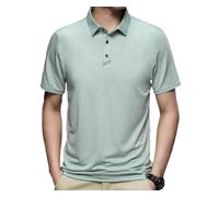 Mens T-Shirt Mens Short Sleeve Mens Striped T-Shirt Mens Solid Color T-Shirt Mens Polo Shirt Mens Sports Shirt Mens Casual T-Shirt E-Light Green XL