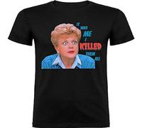 Mens T-Shirt Murder She Wrote 80S TV Series Movie Jessica Fletcher Black XL