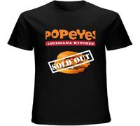 Men's T-Shirt Popeyes Fried Chicken Sandwich Sold out Fast Food tee Tops Black S