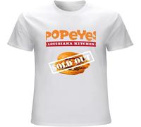 Men's T-Shirt Popeyes Fried Chicken Sandwich Sold out Fast Food tee White XL