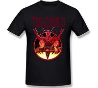 Men's T-Shirt Soft Tenacious D Print Short Sleeve Shirts tee Black