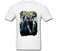 Men's The 100 TV Show Poster T Shirt O-Neck Funny tee Short Sleeve White XL