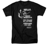 Men's The Princess Bride Retro t-Shirt My Name is Inigo Montoya Graphic tee Black XL