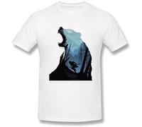 Men's The Revenant Grizzly Bear T Shirt Fashion Retro Clothing Round Neck Tops Tees White M