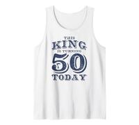 Mens This King Is Turning 50 Today Vintage Birthday Camiseta sin Mangas