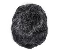 Men's Toupee 1B20# - Peluca de pelo humano para hombre, transpirable, con NPU, 20,3 x 25,4 cm