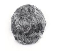 Men's Toupee 1B50# - Peluca de pelo humano para hombre, transpirable, con NPU, 20,3 x 25,4 cm