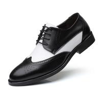 Men's Two-Tone Brogue Oxford Shoes PU Leather Wingtip Formal Casual Derby Footwear For Business Weddings(40 EU)