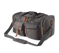 Mens Vintage Oversized Carry On Bag Weekend Travel Bag para viajes deportivos(Grey)