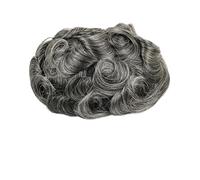 Mens Wig Peluca de cabello humano para hombre con sistema de reemplazo de piezas de cabello ondulado de cuero fino PU de 30 mm para unidad de prótesis para cabello de hombre Toupee for Men(Gary,6x7)