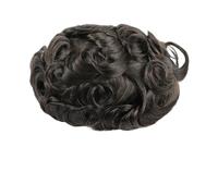 Mens Wig Peluca de cabello humano para hombre con sistema de reemplazo de piezas de cabello ondulado de cuero fino PU de 30 mm para unidad de prótesis para cabello de hombre Toupee for Men(Chocolate