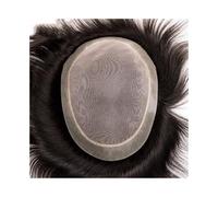 Mens Wig Peluca de cabello humano para hombre, mono fino y perímetro de PU suave, prótesis para cabello masculino transpirable, capilar, sistema de pelo liso de 6" Toupee for Men(7"x9")