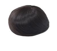 Mens Wig Sistema de reemplazo negro natural, peluca recta con base de encaje francés completo, prótesis para cabello humano para hombres Toupee for Men