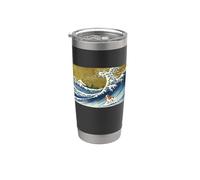 Mens Women Funny Retro Vintage Surfing Wave Cavalier Dog Mom Vaso térmico de acero inoxidable de doble pared