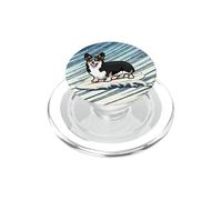 Mens Women Surfing Great Wave Black Tricolor Corgi Dog Lover PopSockets PopGrip para MagSafe
