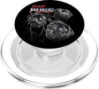 Mens Womens 80s Heavy Metal Rock Band Black Pug Dog Lover PopSockets PopGrip para MagSafe