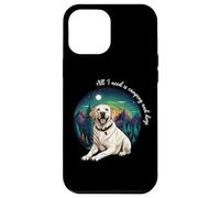 Mens & Womens All I Need Is Camping & Yellow Lab Dog Lover Carcasa para iPhone 12 Pro Max