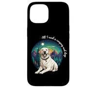 Mens & Womens All I Need Is Camping & Yellow Lab Dog Lover Carcasa para iPhone 15