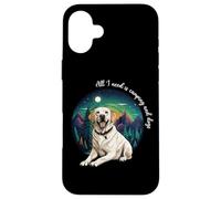 Mens & Womens All I Need Is Camping & Yellow Lab Dog Lover Carcasa para iPhone 16 Plus