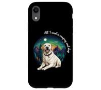 Mens & Womens All I Need Is Camping & Yellow Lab Dog Lover Carcasa para iPhone XR