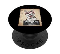 Mens & Womens Bad Dog Jail Mug Shot Siberian Husky Dog Lover PopSockets PopGrip Adhesivo