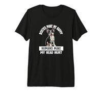 Mens Womens Bosties Make Me Happy Boston Terrier Dog Lover Camiseta Premium