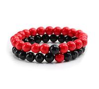 Men's Women's Bracelets Wristband,2Pcs/Set Natural Stone Couples 8Mm Beads Bracelets Men Women Friend For All Occasions