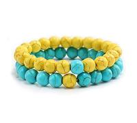 Men's Women's Bracelets Wristband,2Pcs/Set Natural Stone Couples 8Mm Beads Bracelets Men Women Friend For All Occasions