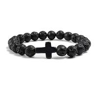 Men's Women's Bracelets Wristband，8Mm Stone Cross Male Female Bangle Women Men For All Occasions